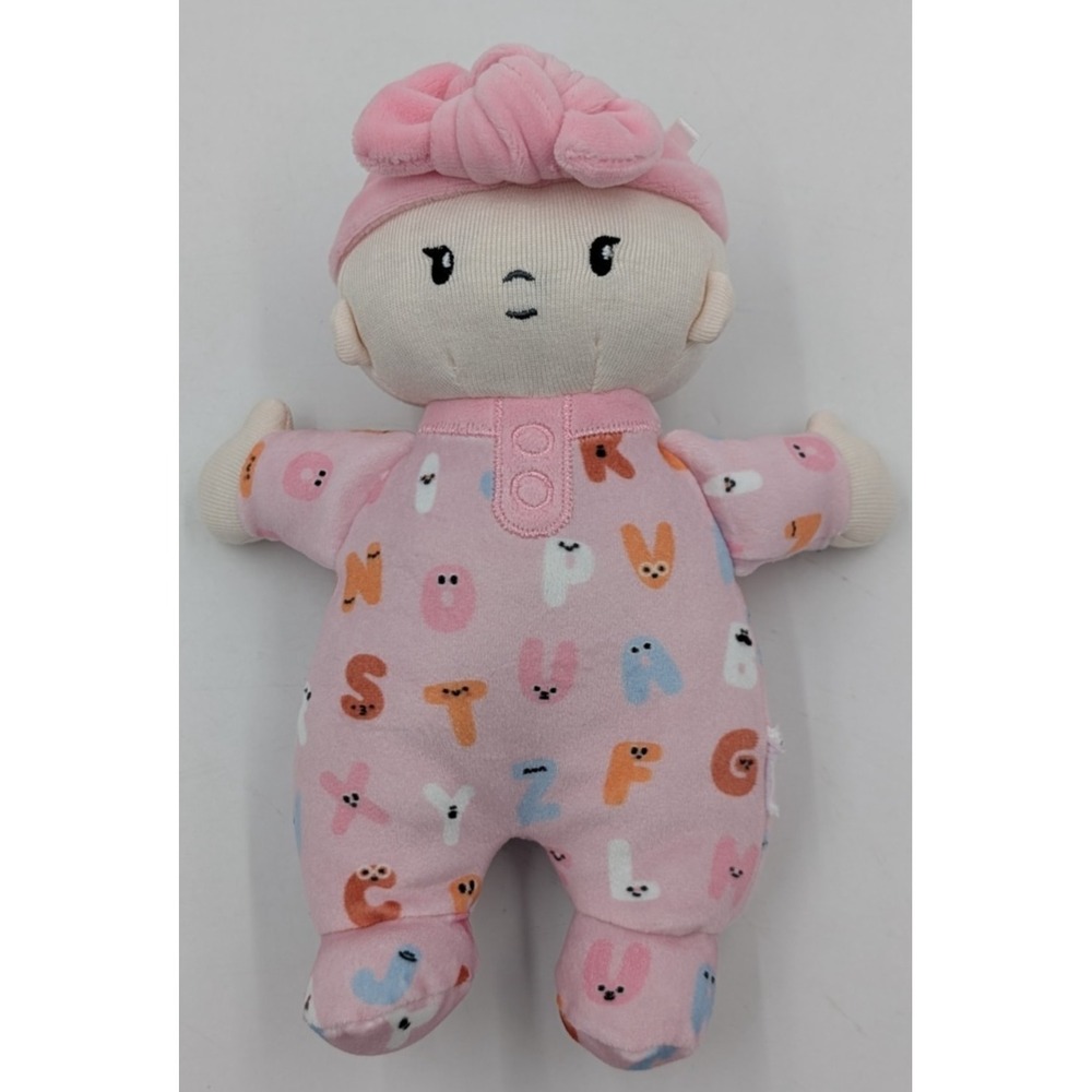 Gigglescape Giggle Scape Plush Baby Doll Girl Pink Soft Lovey Letters Alphabet